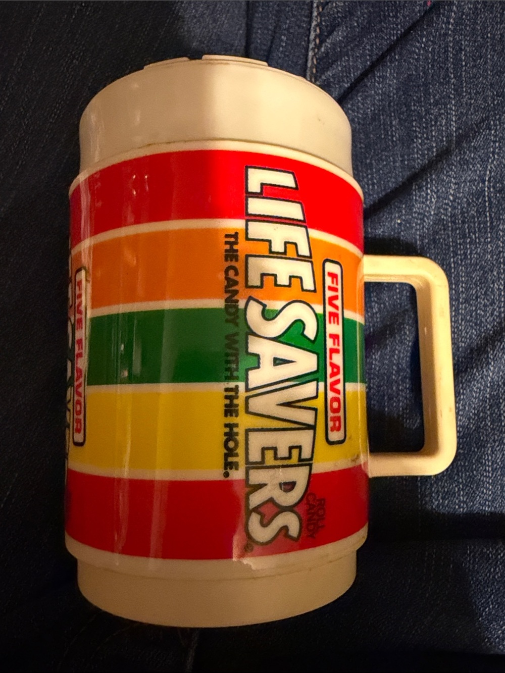 Life saver cup with lid vintage